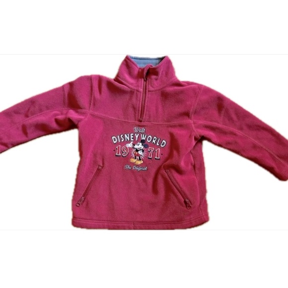 Disney World Fleece Pullover Mickey Mouse Embroidered Quarter Zip XS - Picture 1 of 3